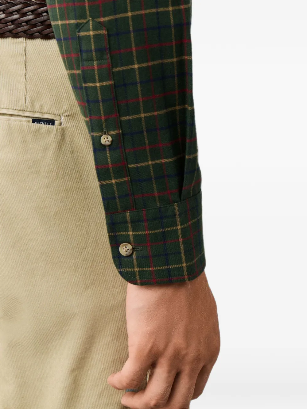 Hackett London checked shirt Groen