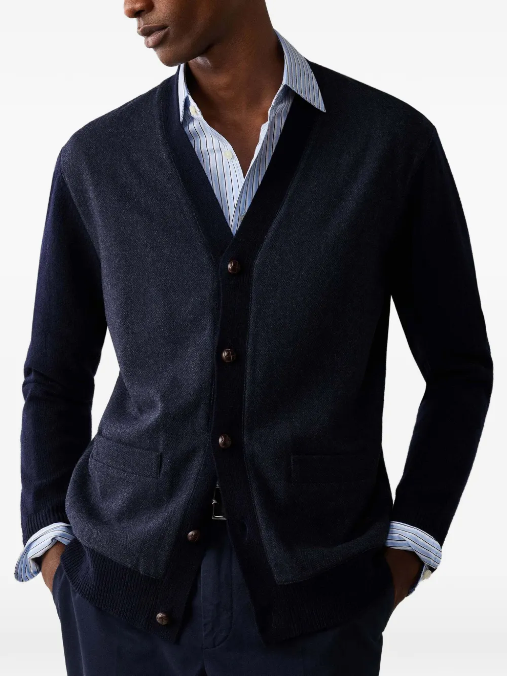 Hackett London Vest met V-hals Blauw