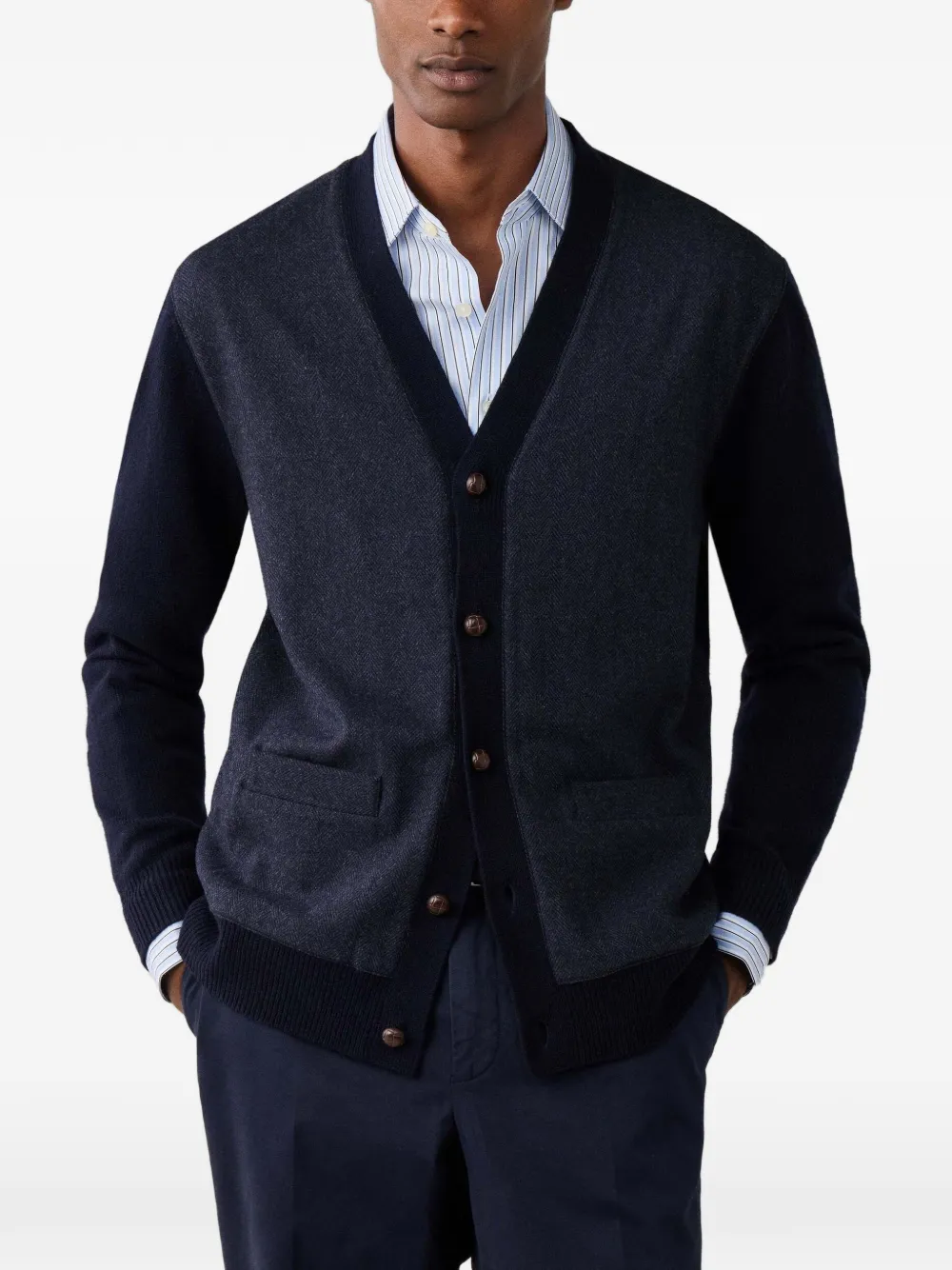 Hackett London Vest met V-hals Blauw