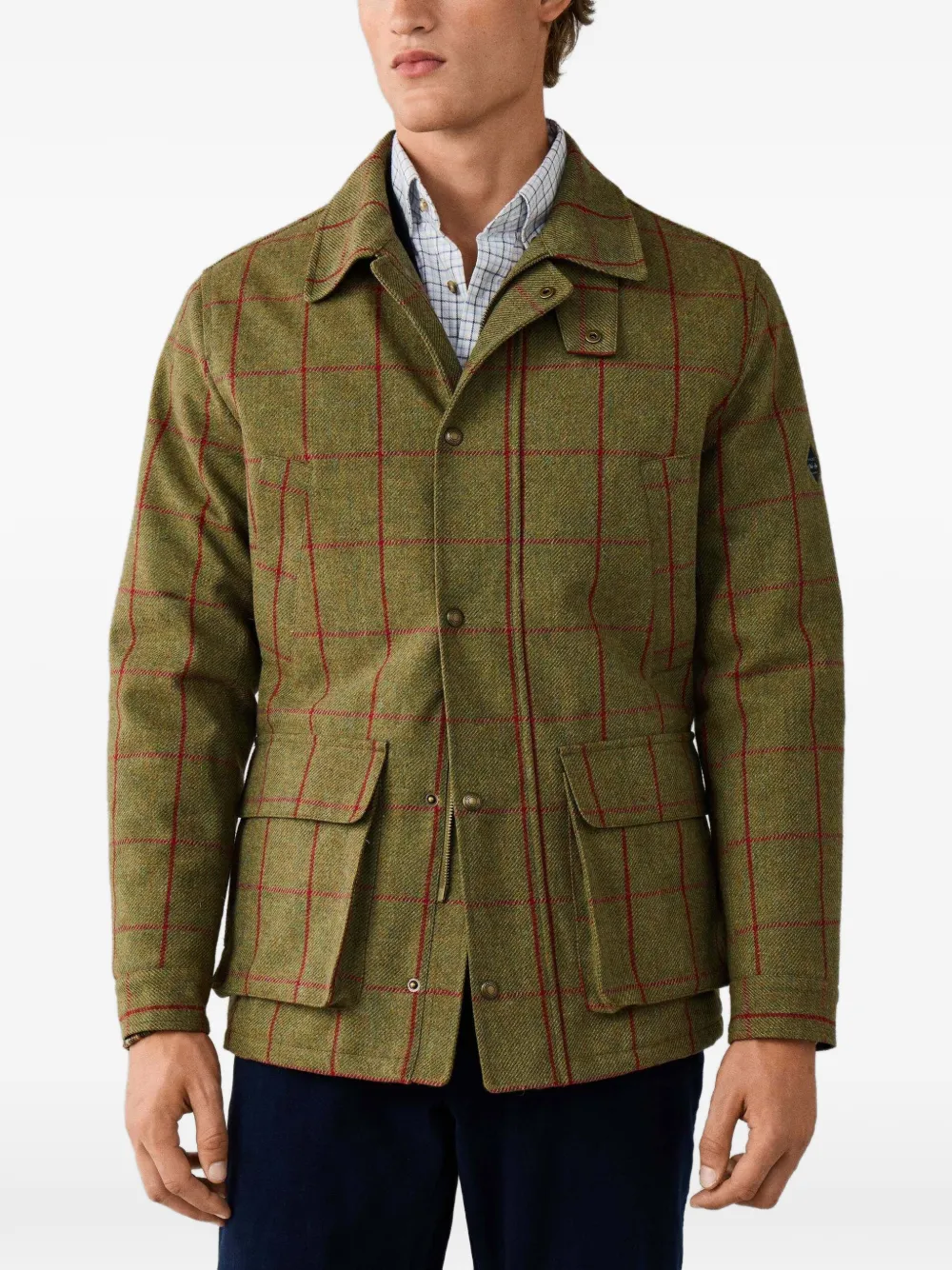 Hackett London Geruite jas Groen