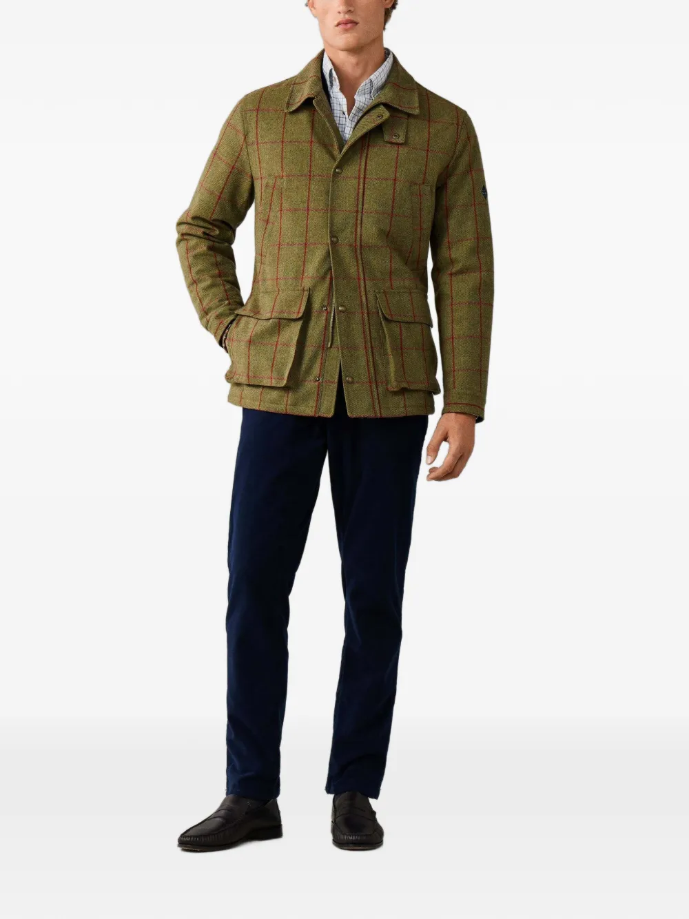 Hackett London Geruite jas Groen