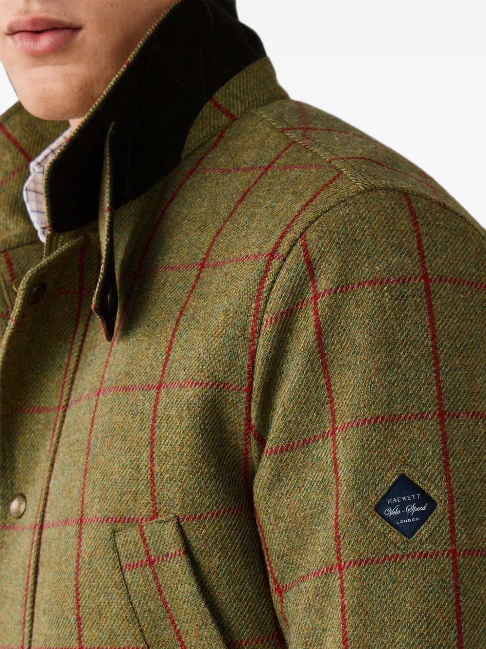Hackett London Geruite jas Groen