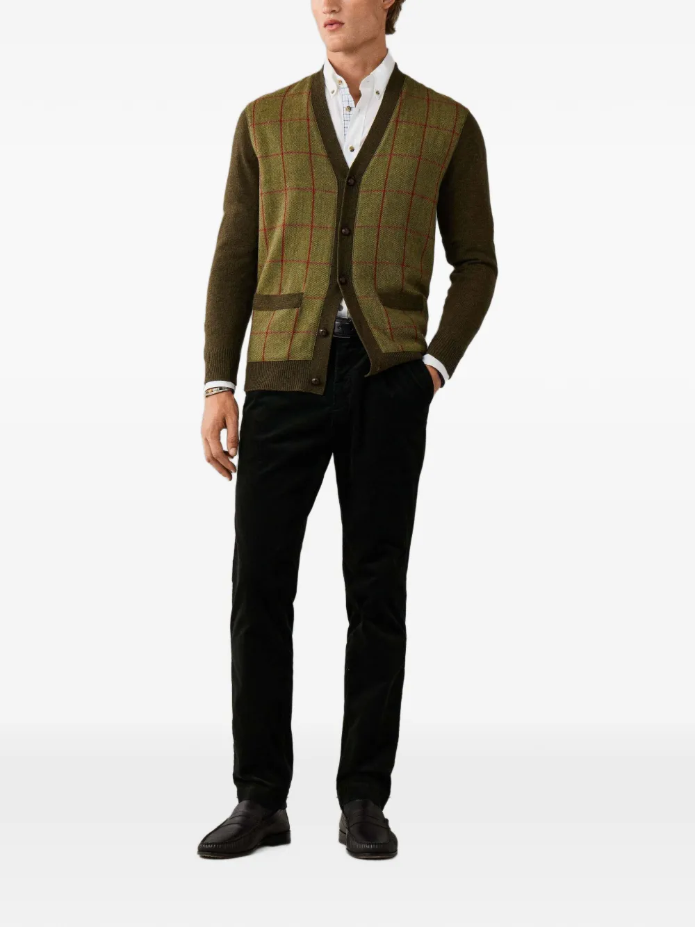 Hackett London Vest met V-hals Groen