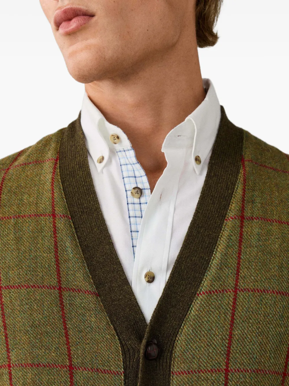 Hackett London Vest met V-hals Groen