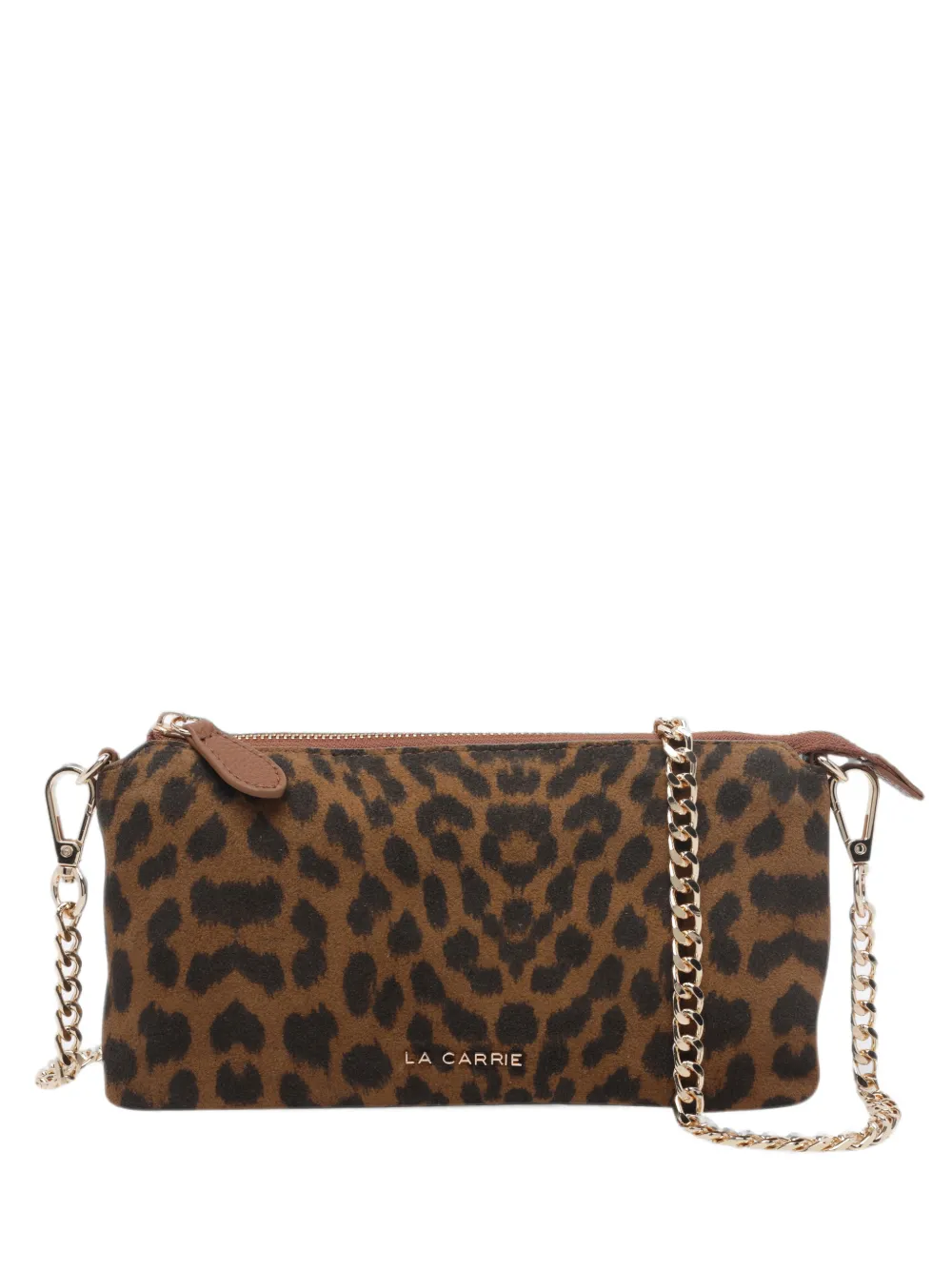 La Carrie Lio animal-print clutch bag - Marrone
