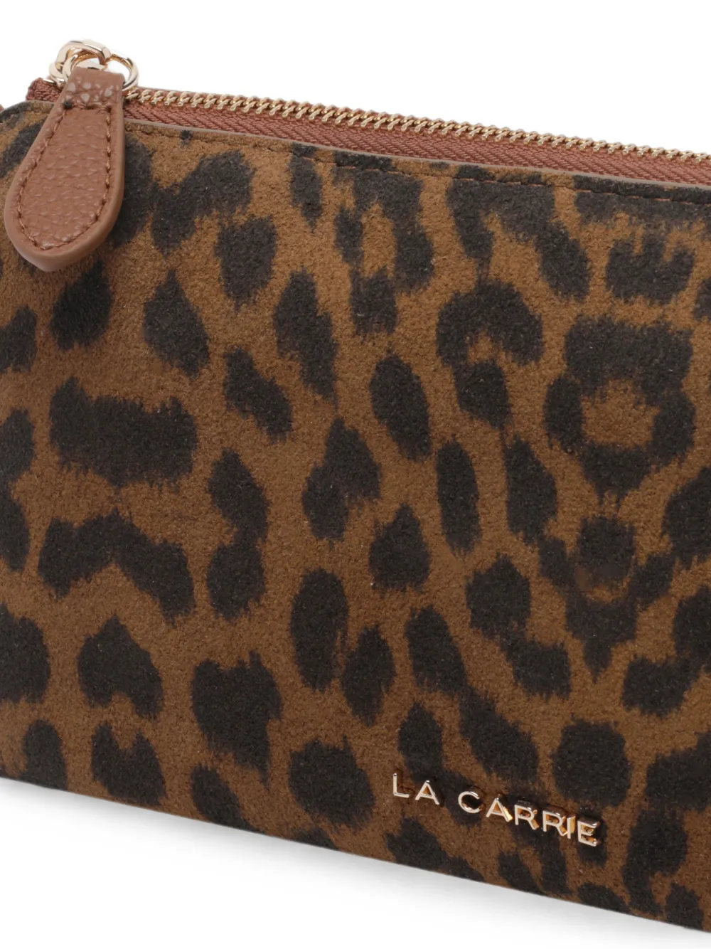 La Carrie Lio clutch met dierenprint Bruin
