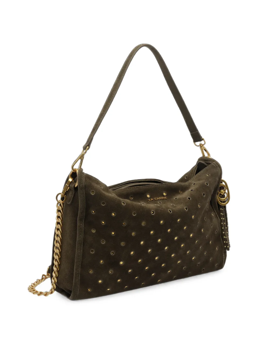 La Carrie Downtown Strass-embellished Shoulder Bag In Green