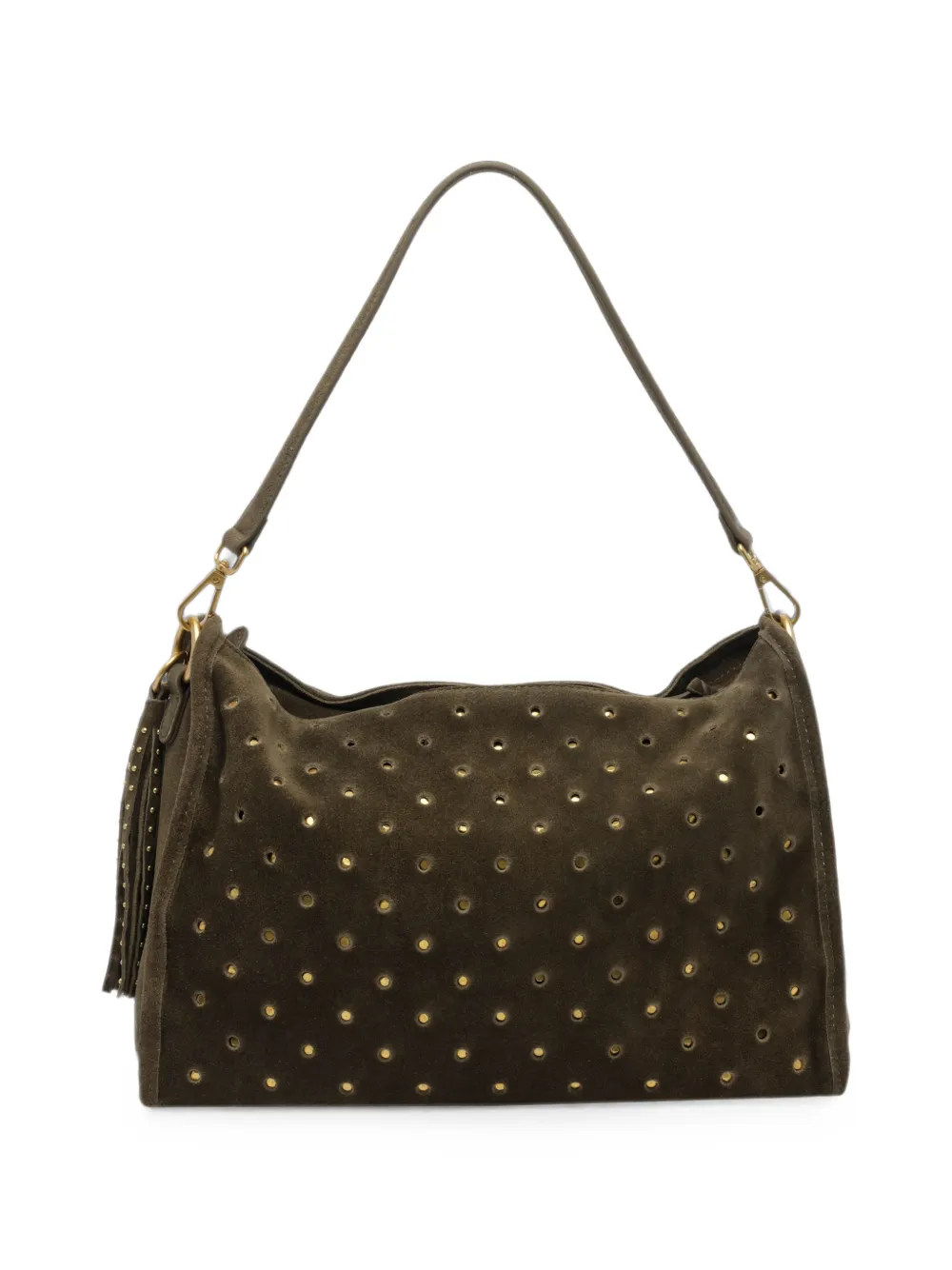 La Carrie Downtown Strass-embellished Shoulder Bag In Green