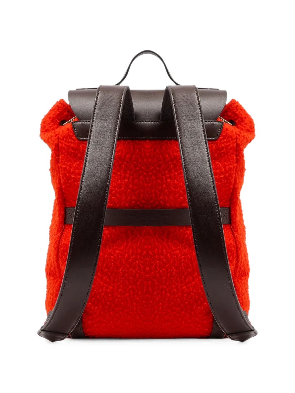 The Bridge Fleece rugzak met leren afwerking Oranje