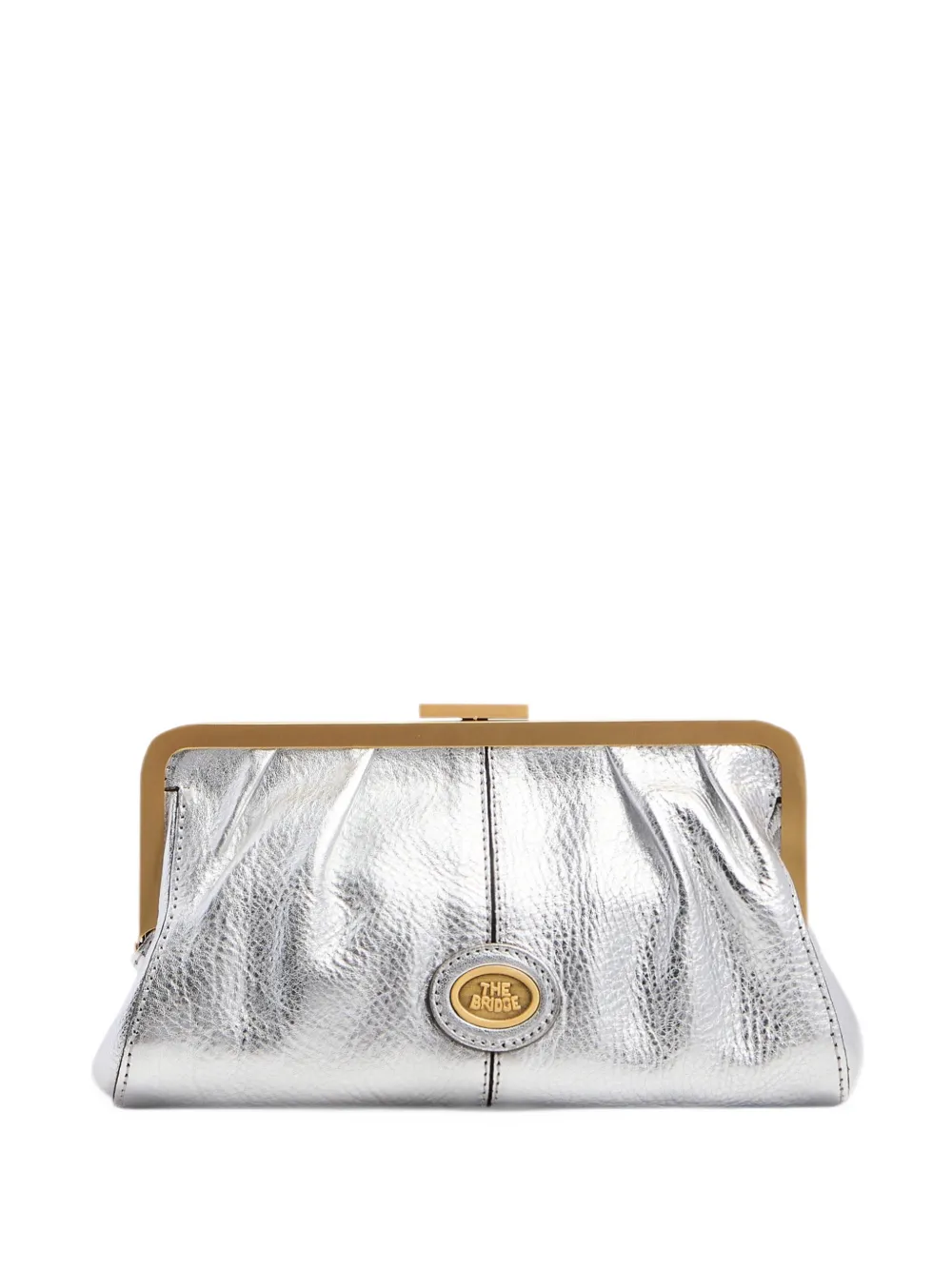 The Bridge Clutch con placca logo - Argento