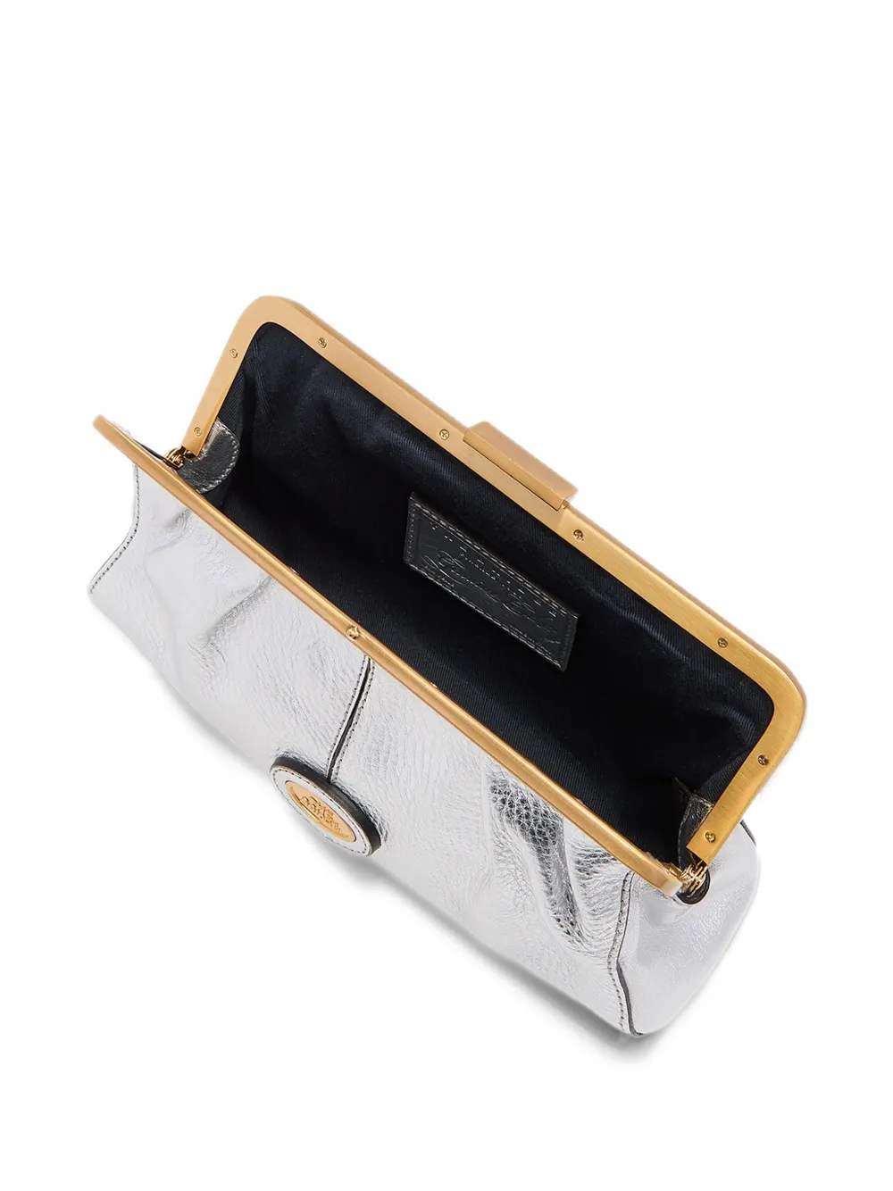The Bridge Clutch met logoplakkaat Zilver