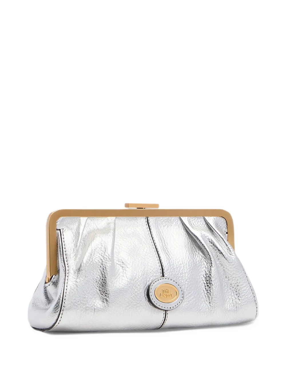 The Bridge Clutch met logoplakkaat Zilver