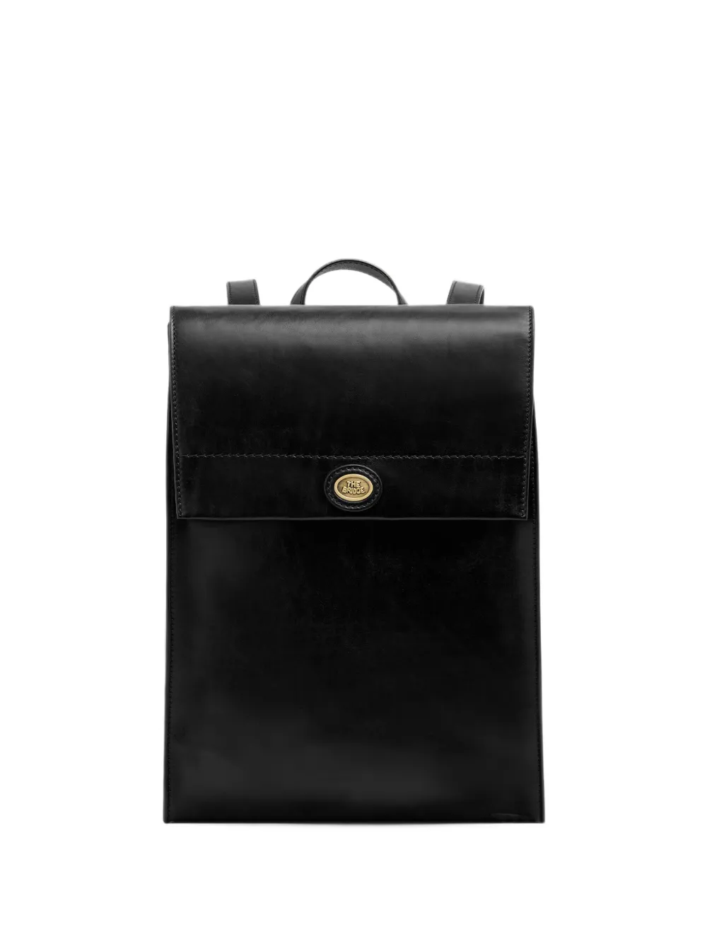 The Bridge logo-plaque leather backpack - Schwarz
