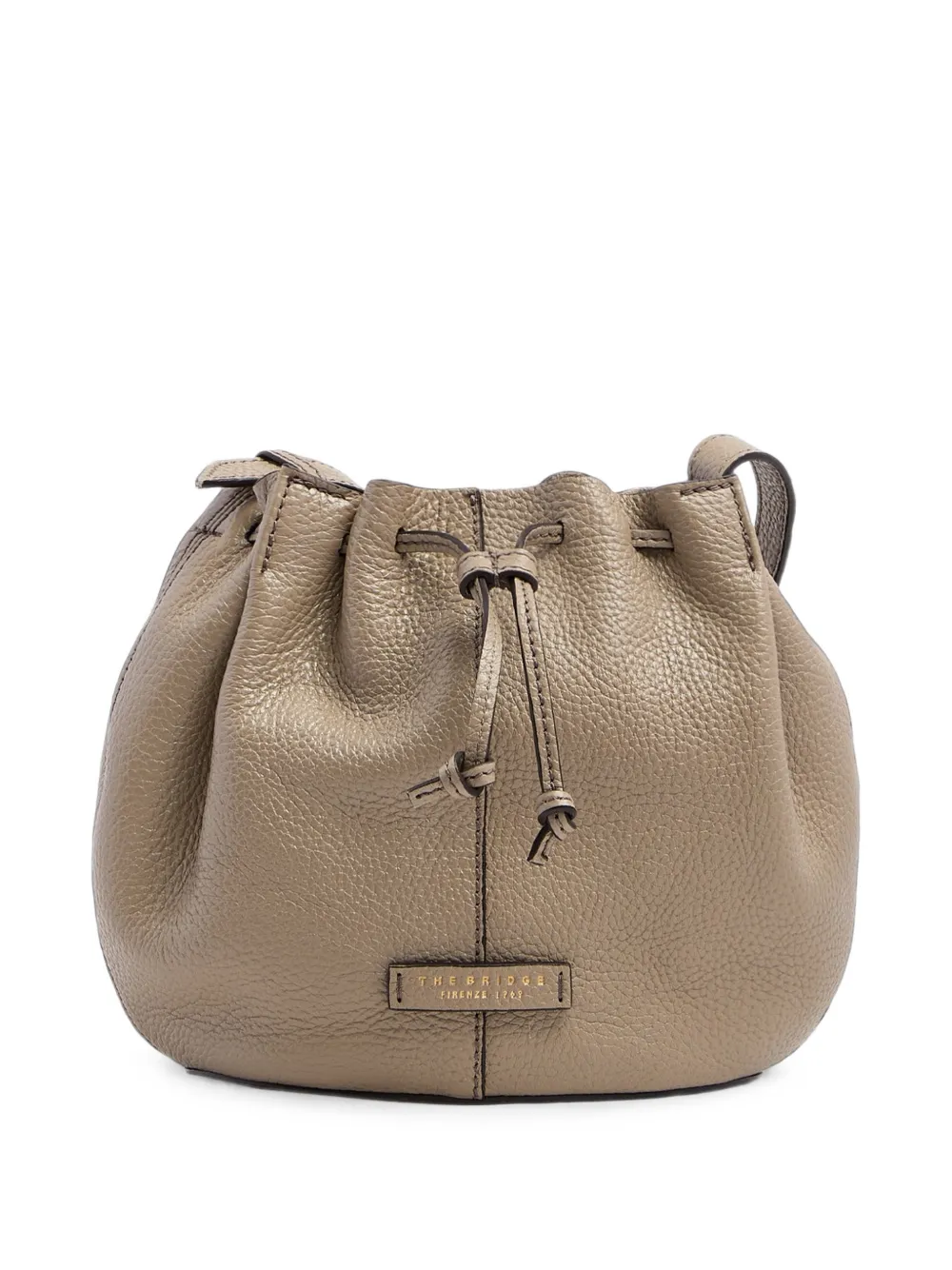 The Bridge grained leather bucket bag - Toni neutri