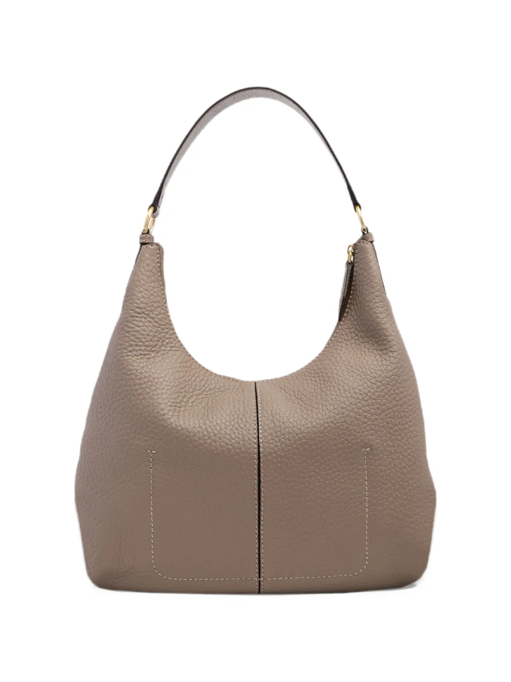 The Bridge Leren schoudertas met voorzak Beige