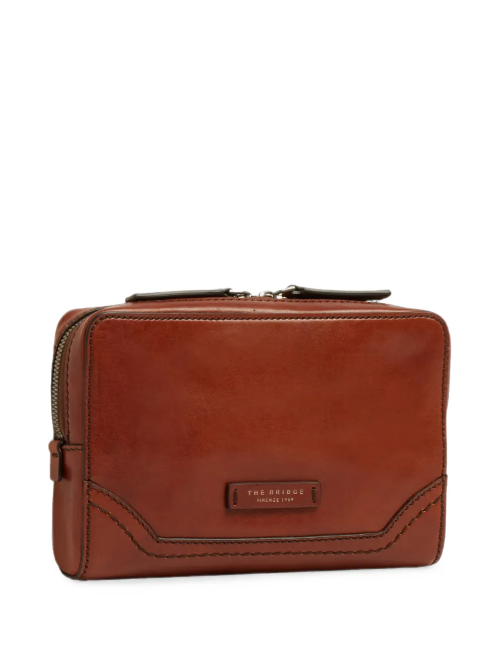 The Bridge Leren clutch Bruin