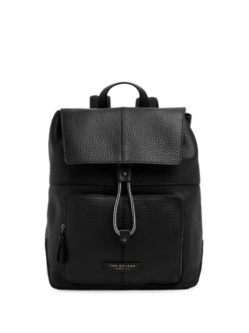The Bridge pebbled leather flap backpack - Nero