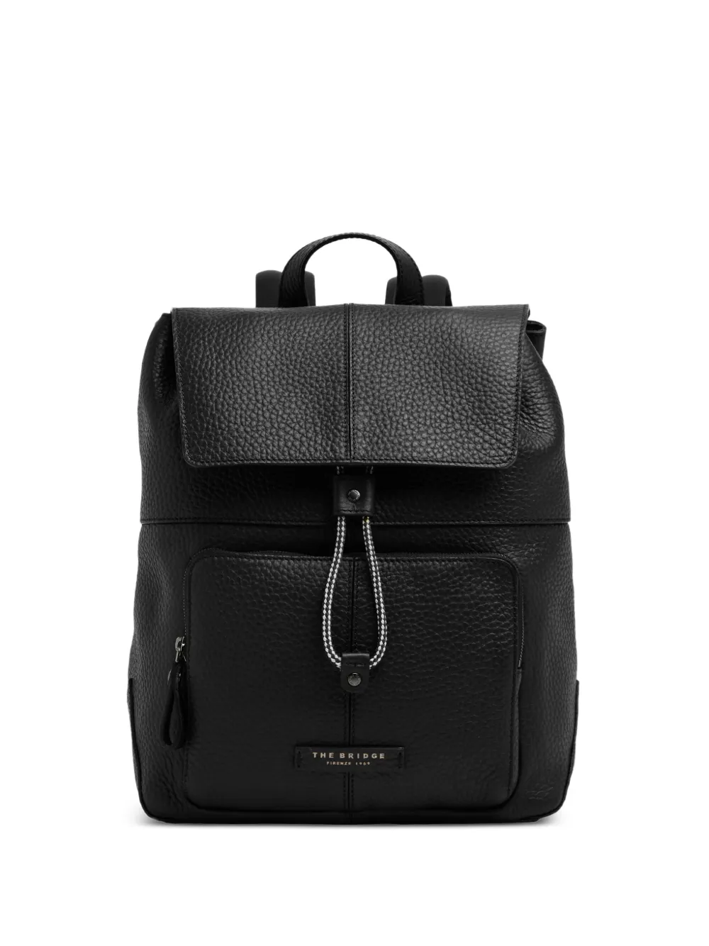 The Bridge pebbled leather flap backpack - Nero