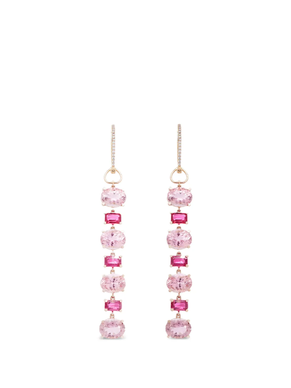 Lisa Nik tourmaline and ruby drop earrings