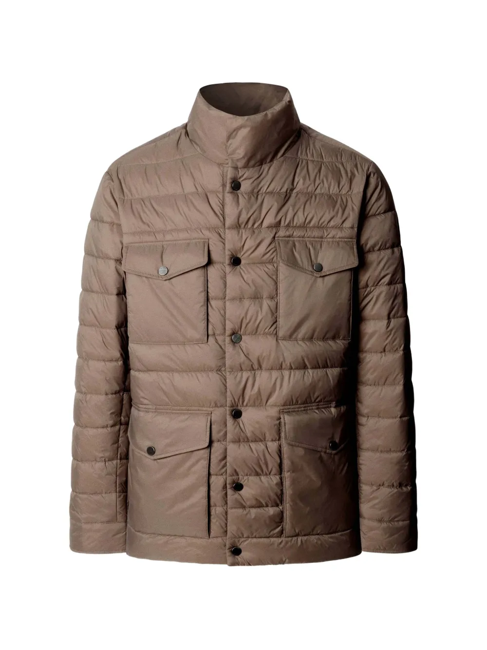 Hackett London High-neck Padded Jacket In Brown