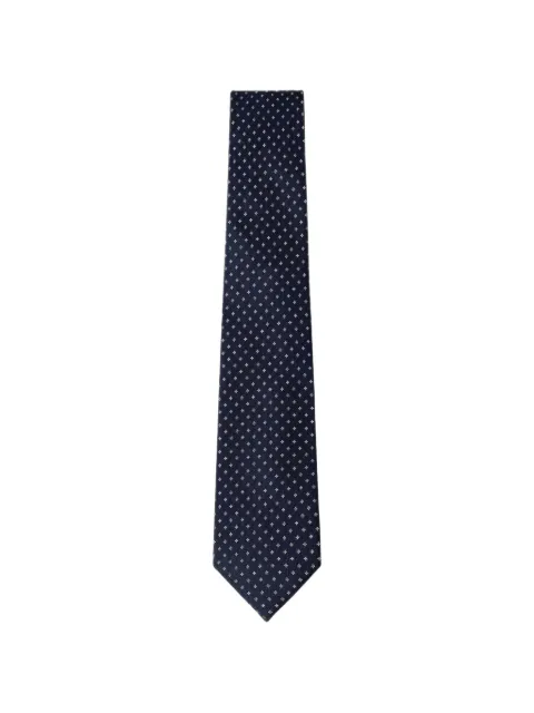 Hackett London geometric flower-pattern tie