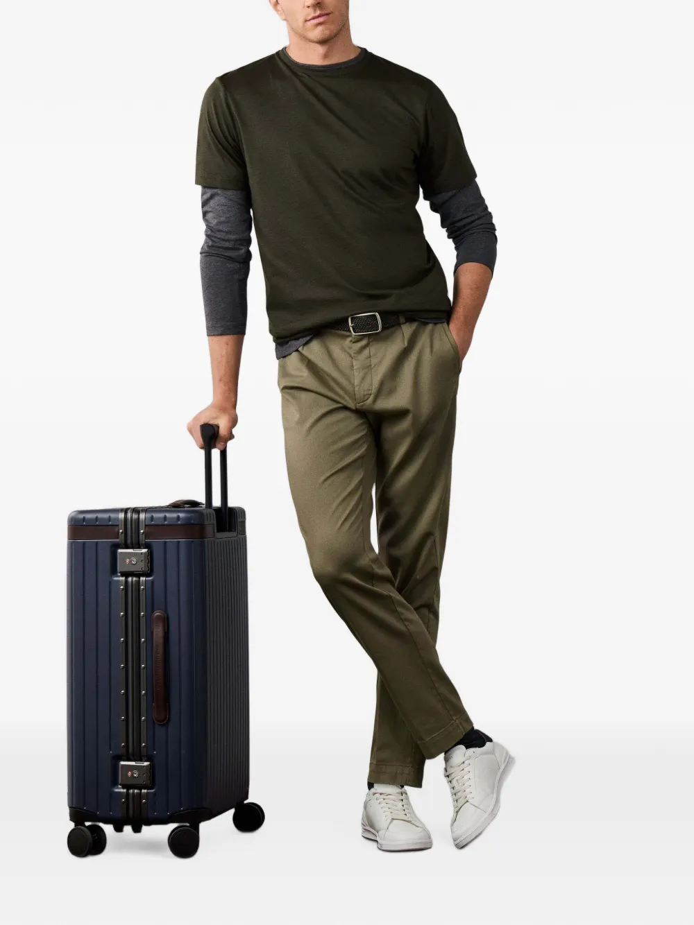 Hackett London T-shirt met ronde hals Groen