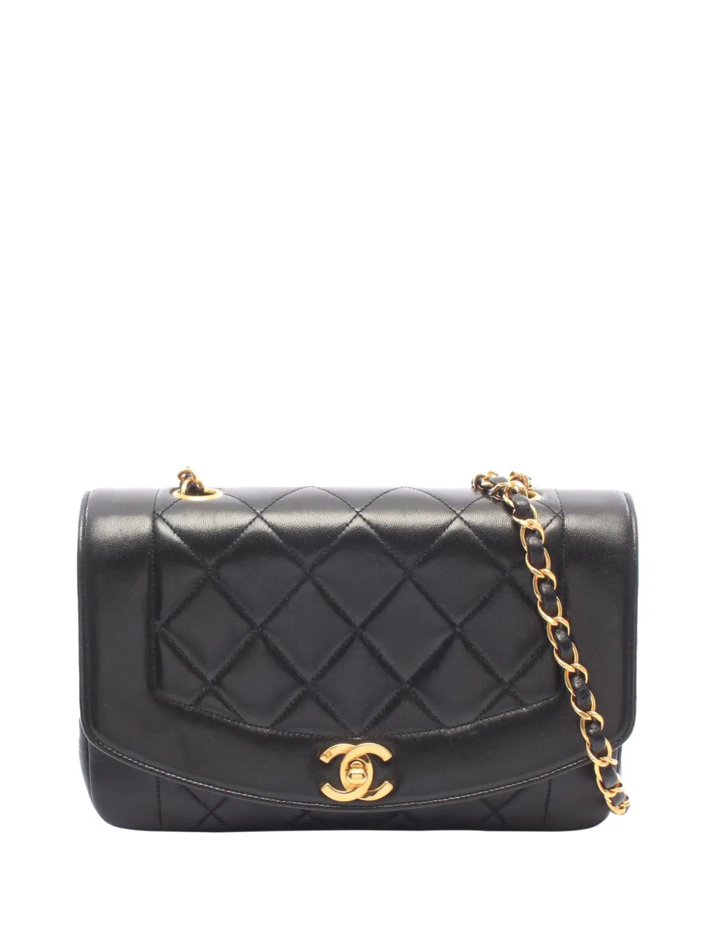 CHANEL Pre-Owned 1991-1994 Small Quilted Lambskin Diana Single Flap shoulder bag - Nero