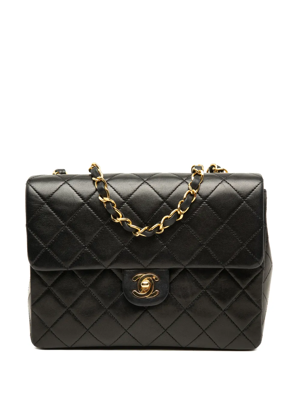 CHANEL Pre-Owned 1989-1991 Square Quilted Lambskin Single Flap shoulder bag - Nero