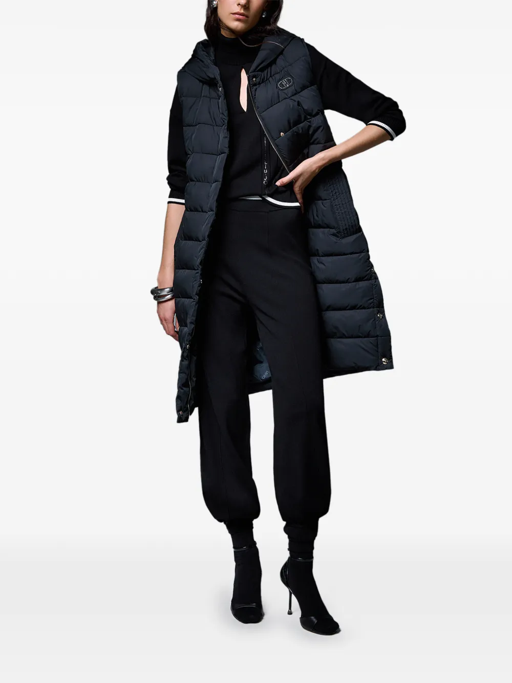 LIU JO Mat nylon bodywarmer Zwart