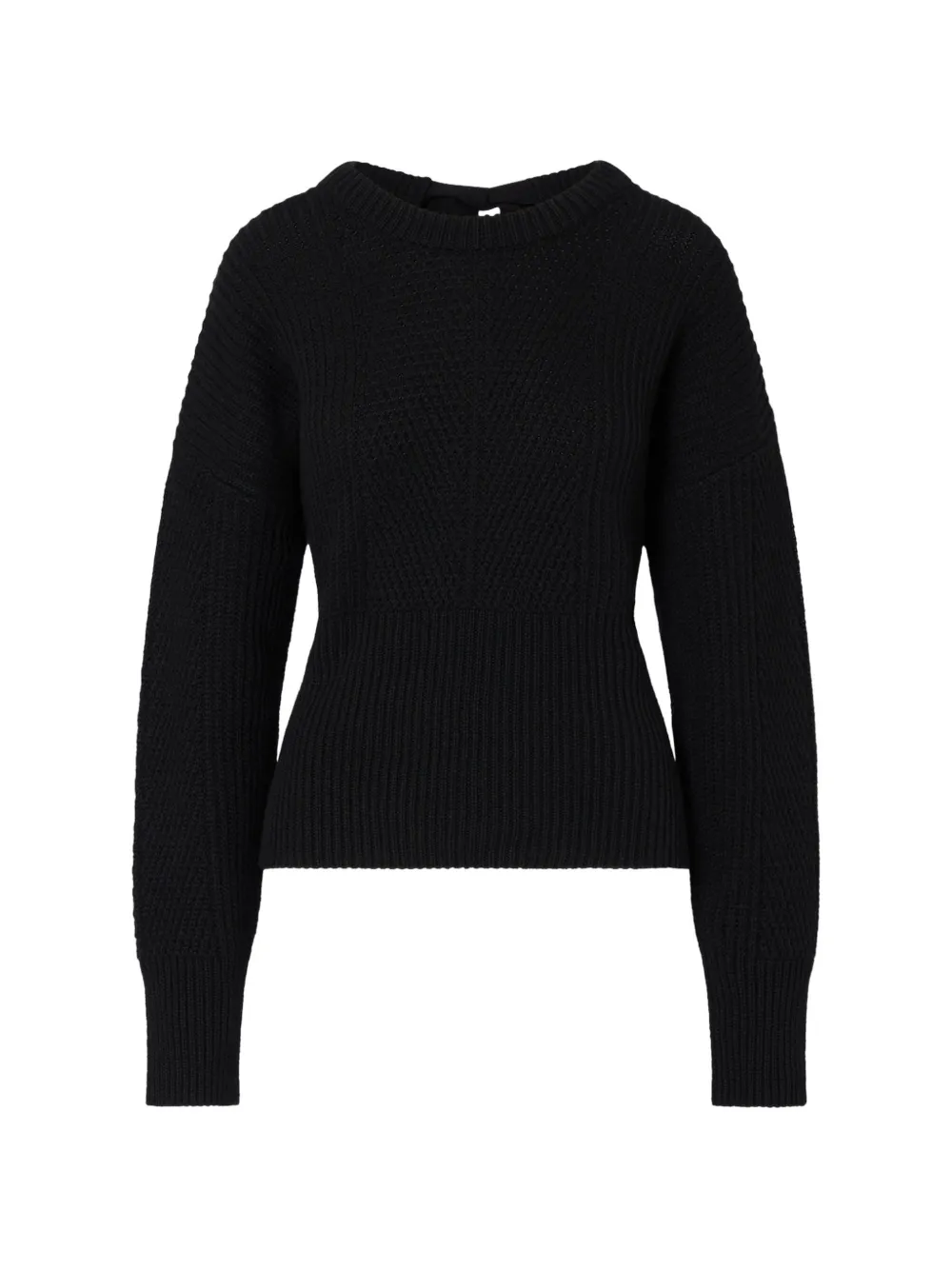 LIU JO wool blend sweater with bow - Nero