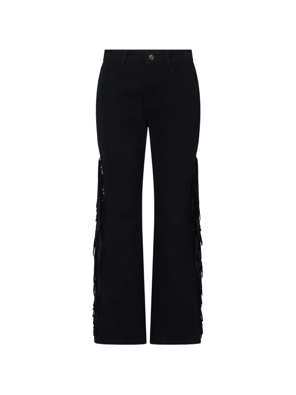 LIU JO straight jeans with fringes - Nero