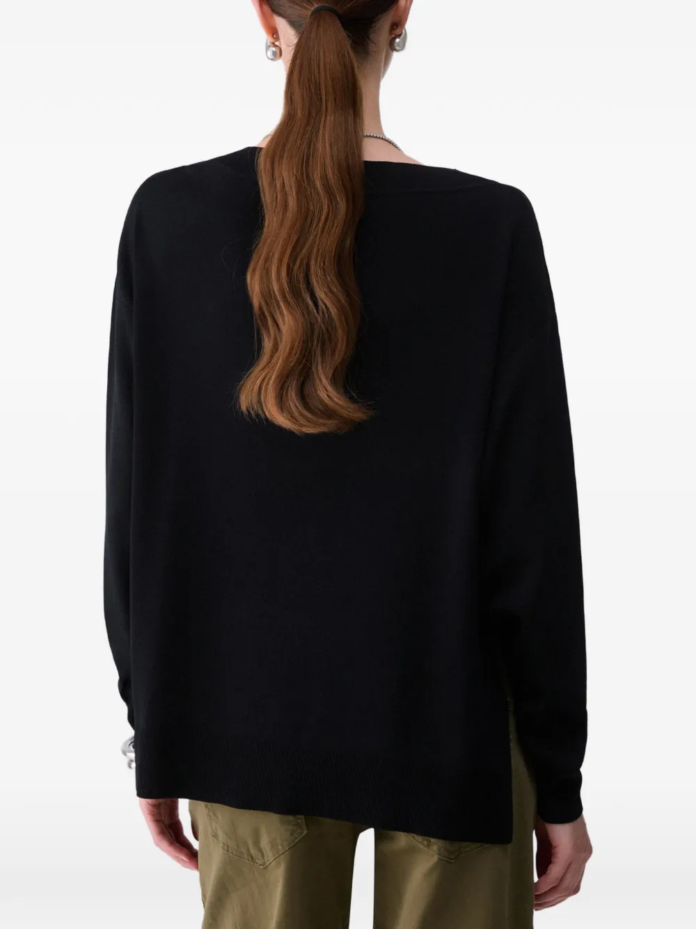 LIU JO sweater with embroidered cut-outs Zwart