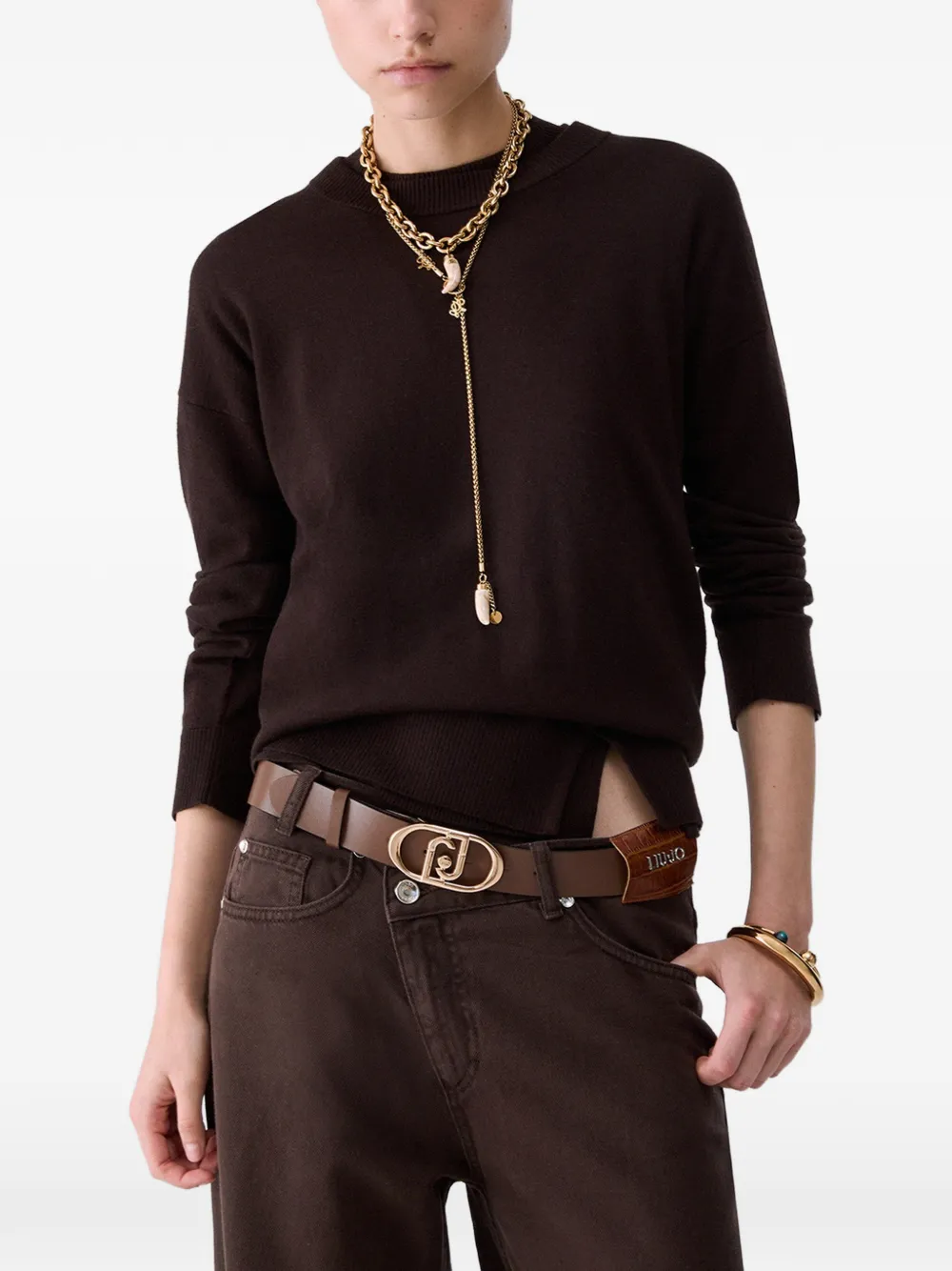 LIU JO wool blend sweater Bruin