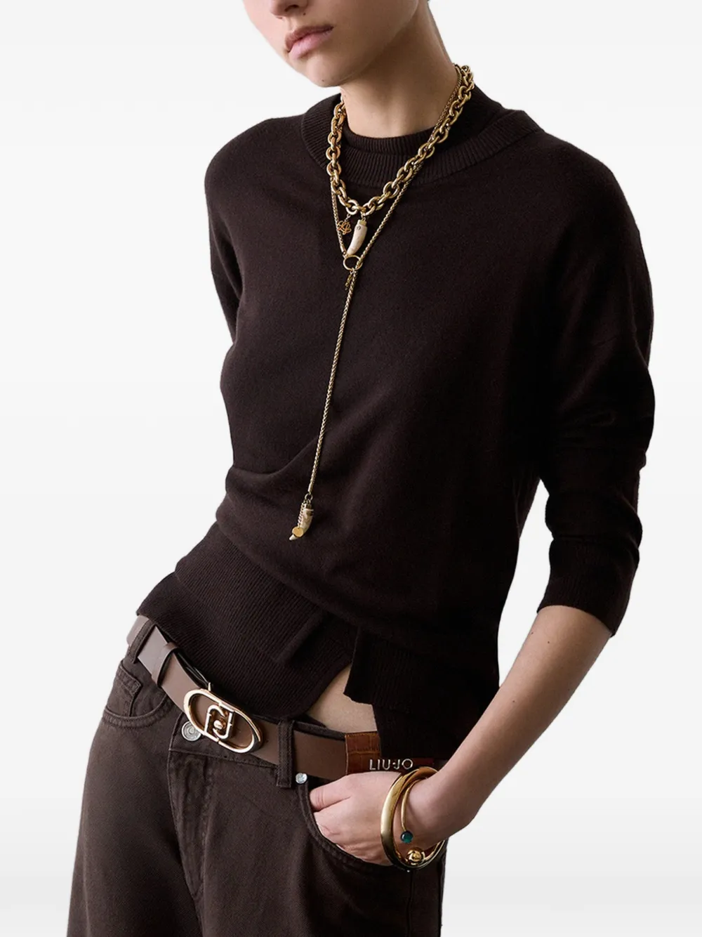 LIU JO wool blend sweater Bruin