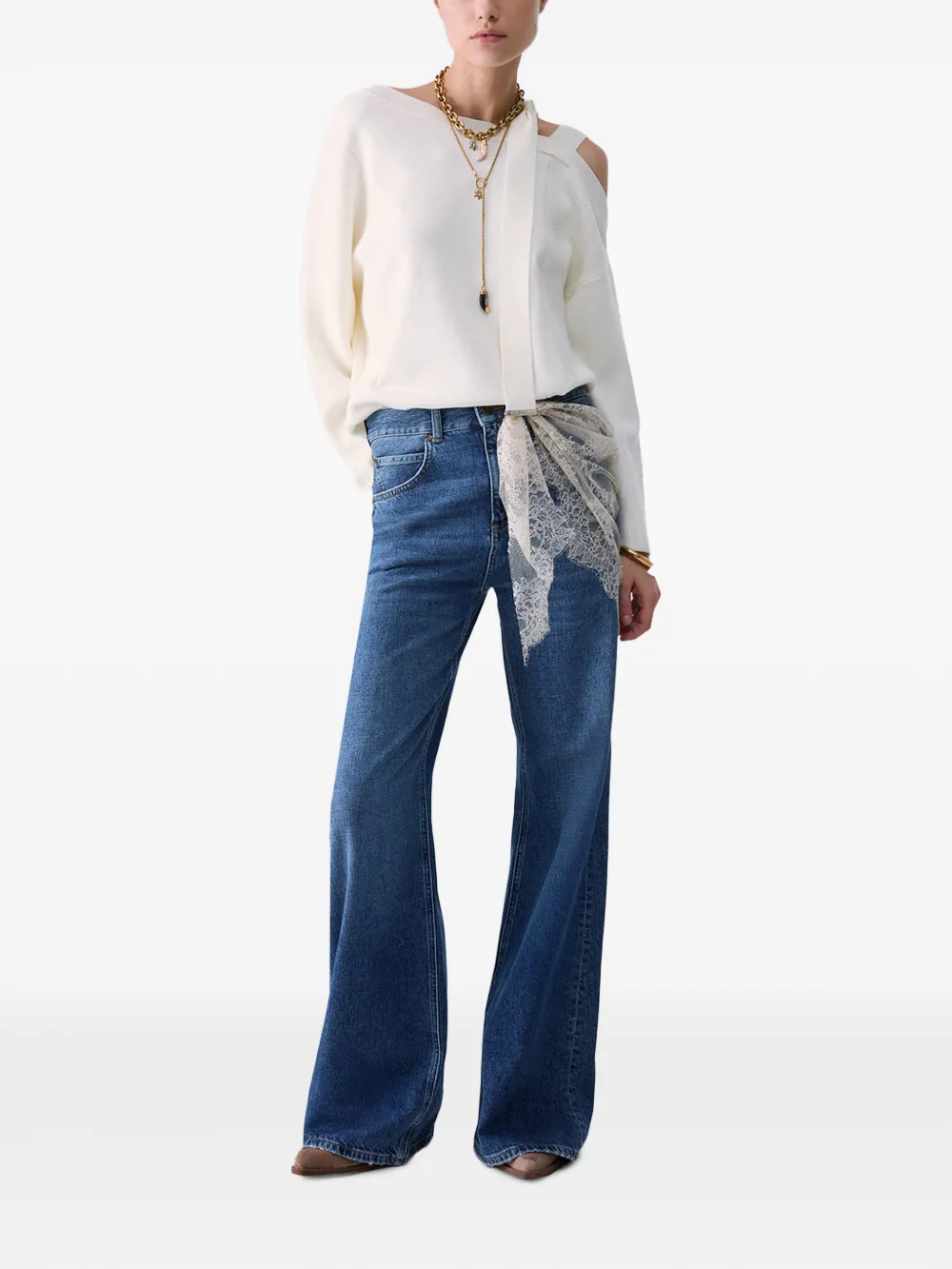 LIU JO Trui met strik Beige