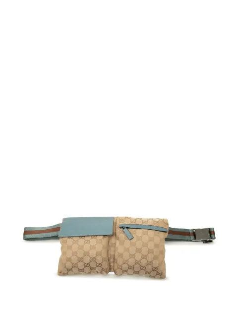 Gucci Pre-Owned 2000-2015 GG Canvas Web Double Pocket belt bag