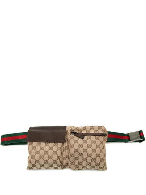 Gucci Pre-Owned 2000-2015 GG Canvas Web Double Pocket belt bag