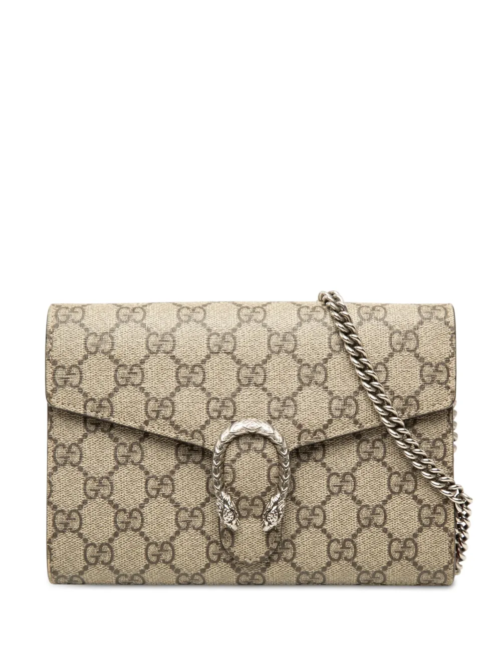 Gucci Pre-Owned 2016-2026 GG Supreme Dionysus Wallet on Chain crossbody bag - Toni neutri