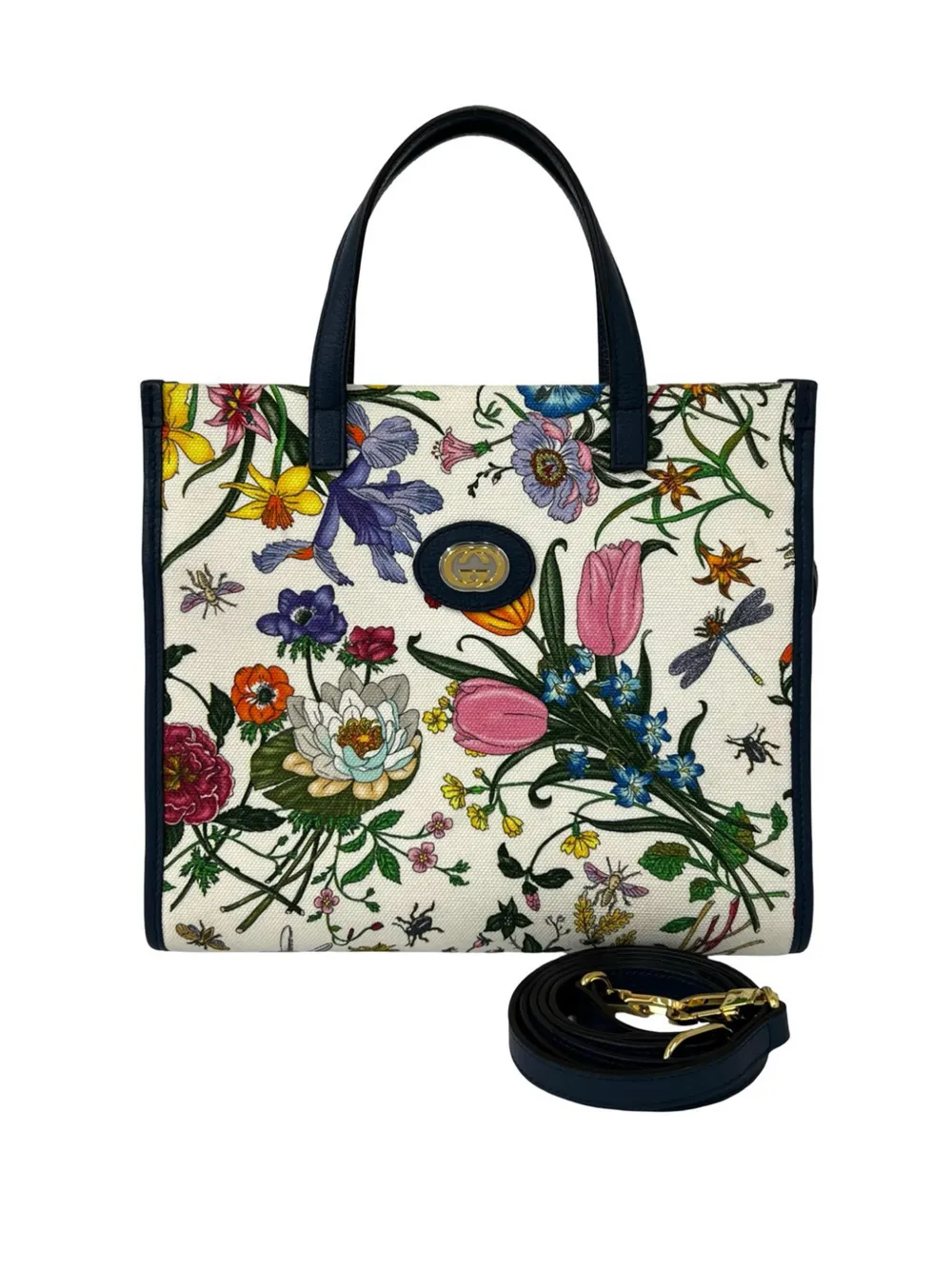 Gucci Pre-Owned 2016-2026 Medium Canvas Flora satchel - Bianco