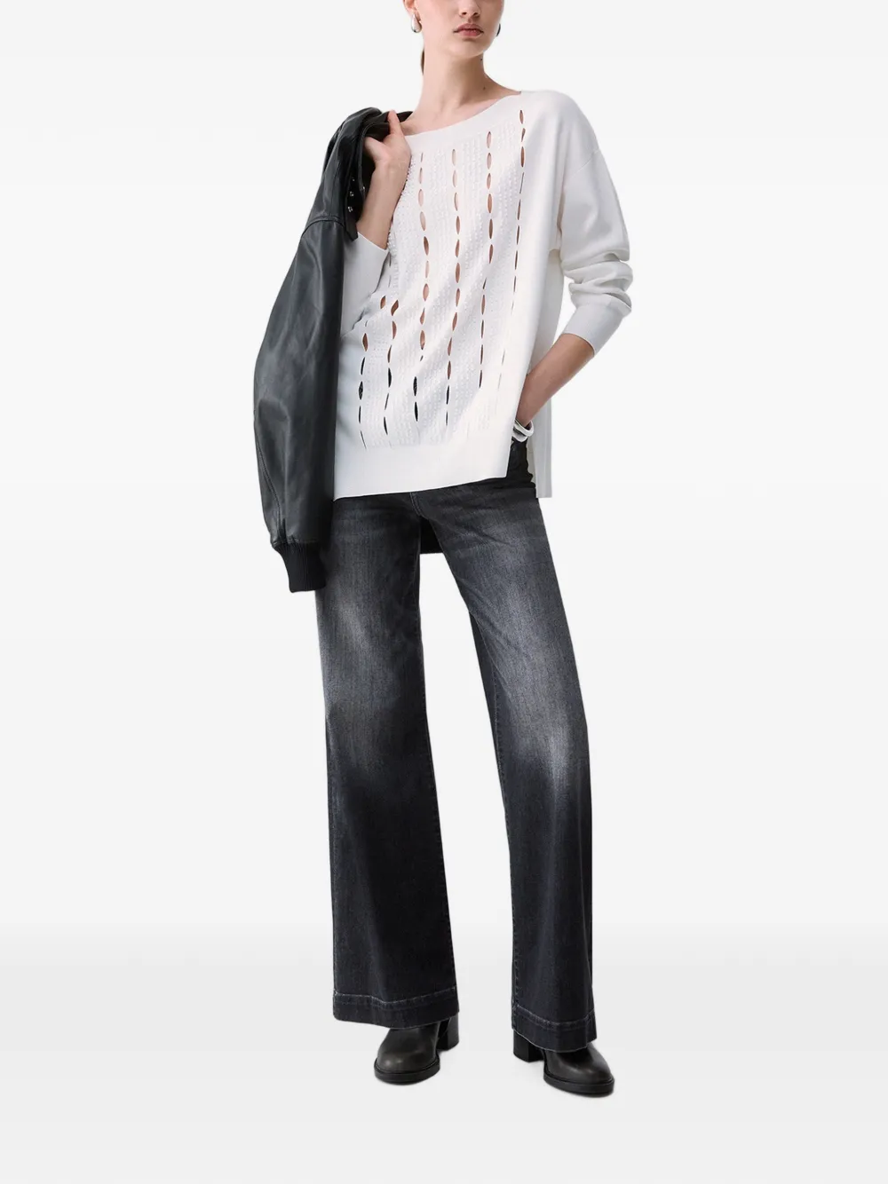LIU JO sweater with embroidered cut-outs