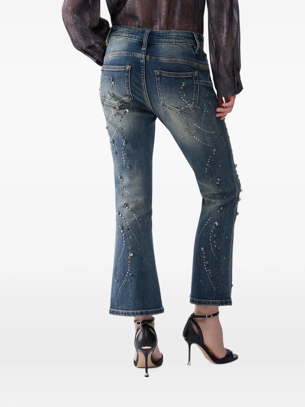 LIU JO Bootcut jeans met stras Blauw