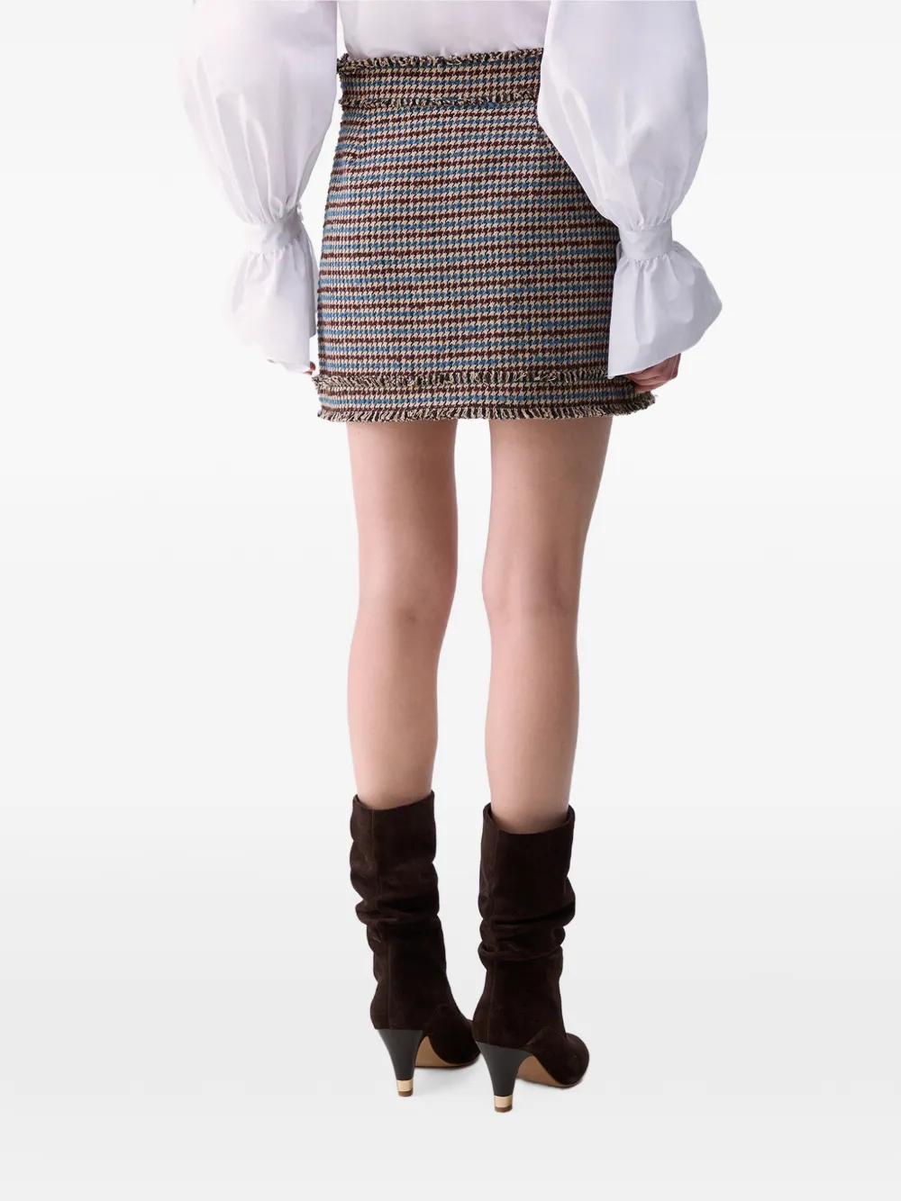 LIU JO Tweed mini-rok Bruin