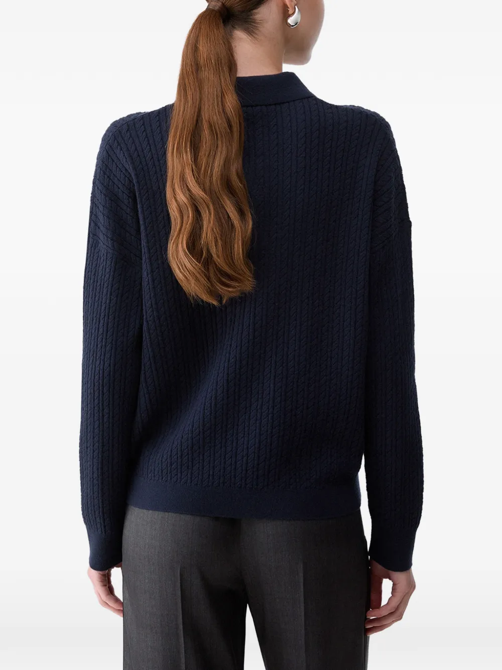 LIU JO Gebreid poloshirt met verfraaide knopen Blauw