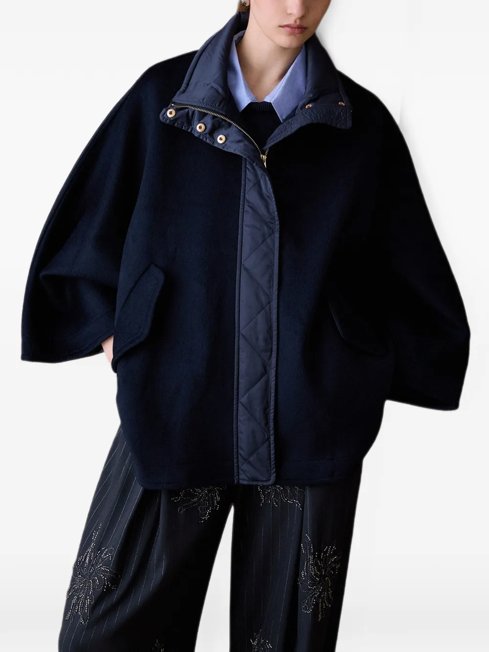 LIU JO Wollen cape Blauw