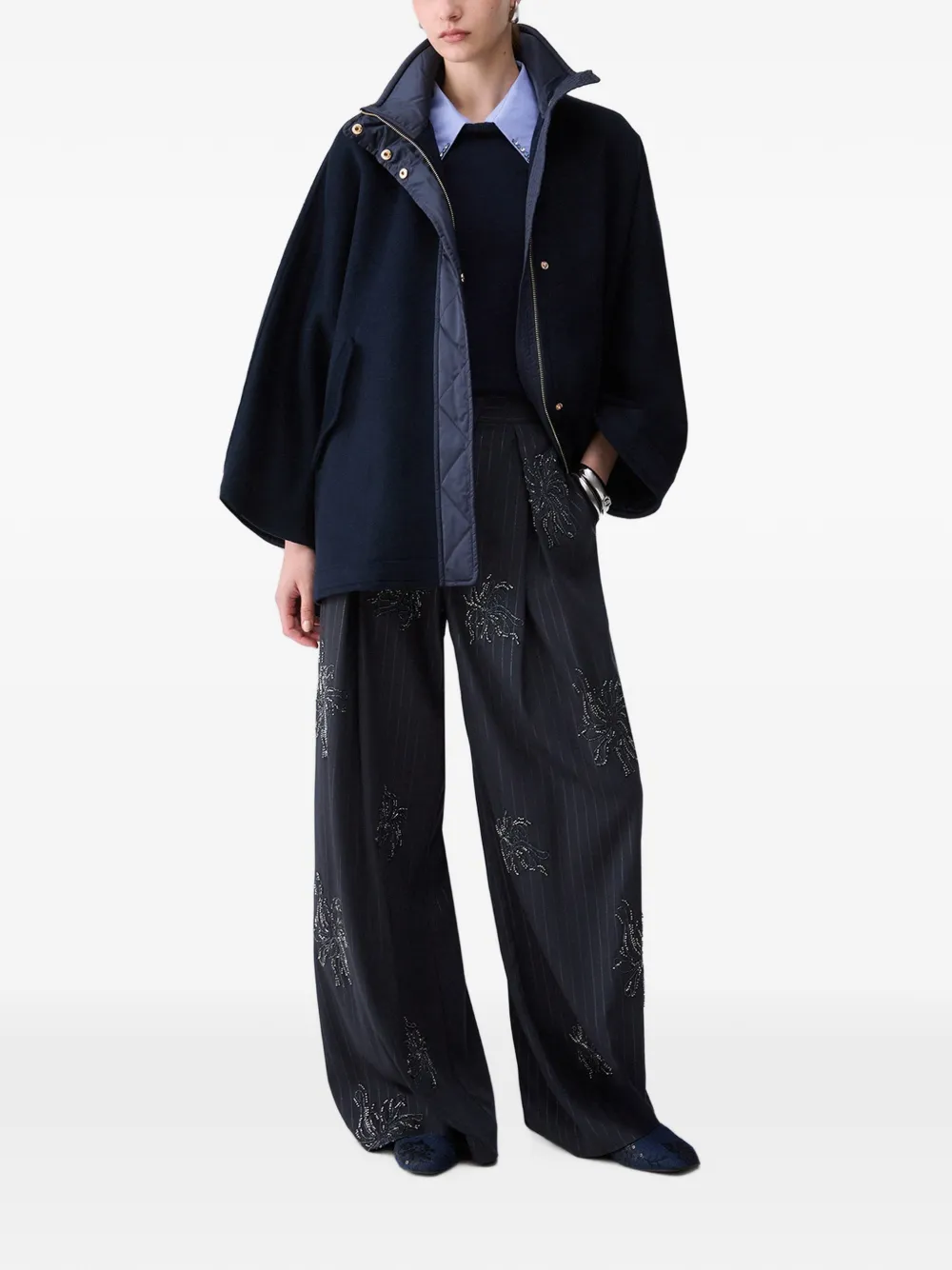 LIU JO Wollen cape Blauw
