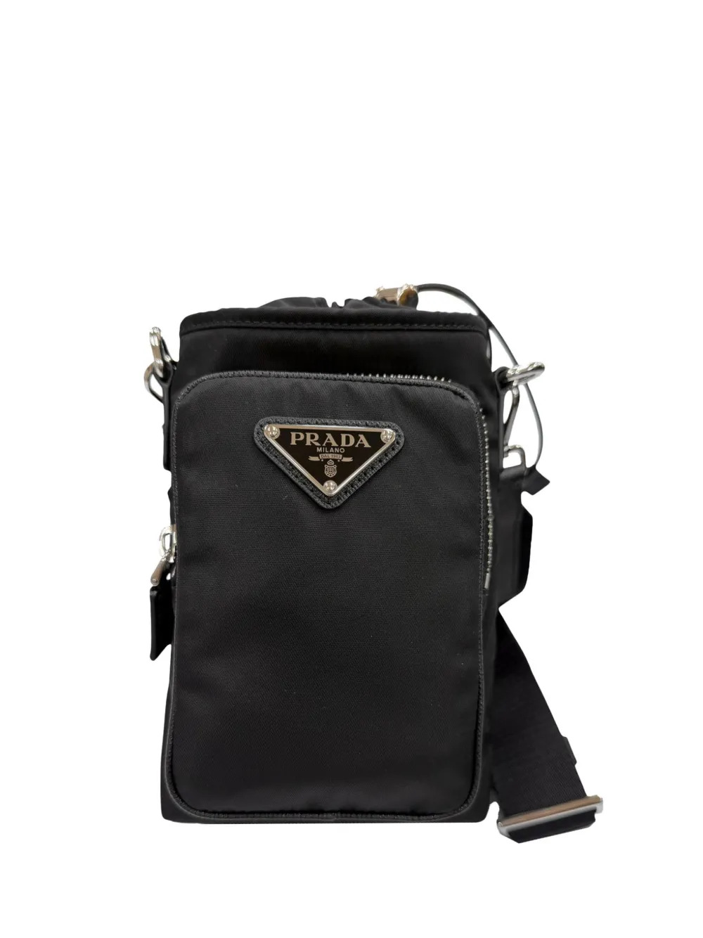 Prada Pre-Owned 2013-2026 Saffiano Trimmed Re Nylon Smartphone Case crossbody bag - Nero