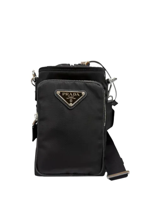 Prada Pre-Owned 2013-2026 Saffiano Trimmed Re Nylon Smartphone Case crossbody bag