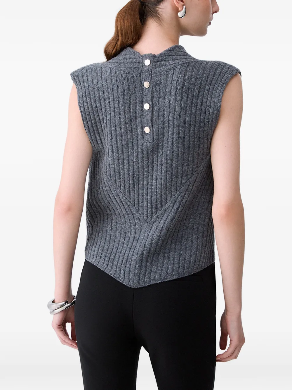 LIU JO Geribbelde tanktop Grijs