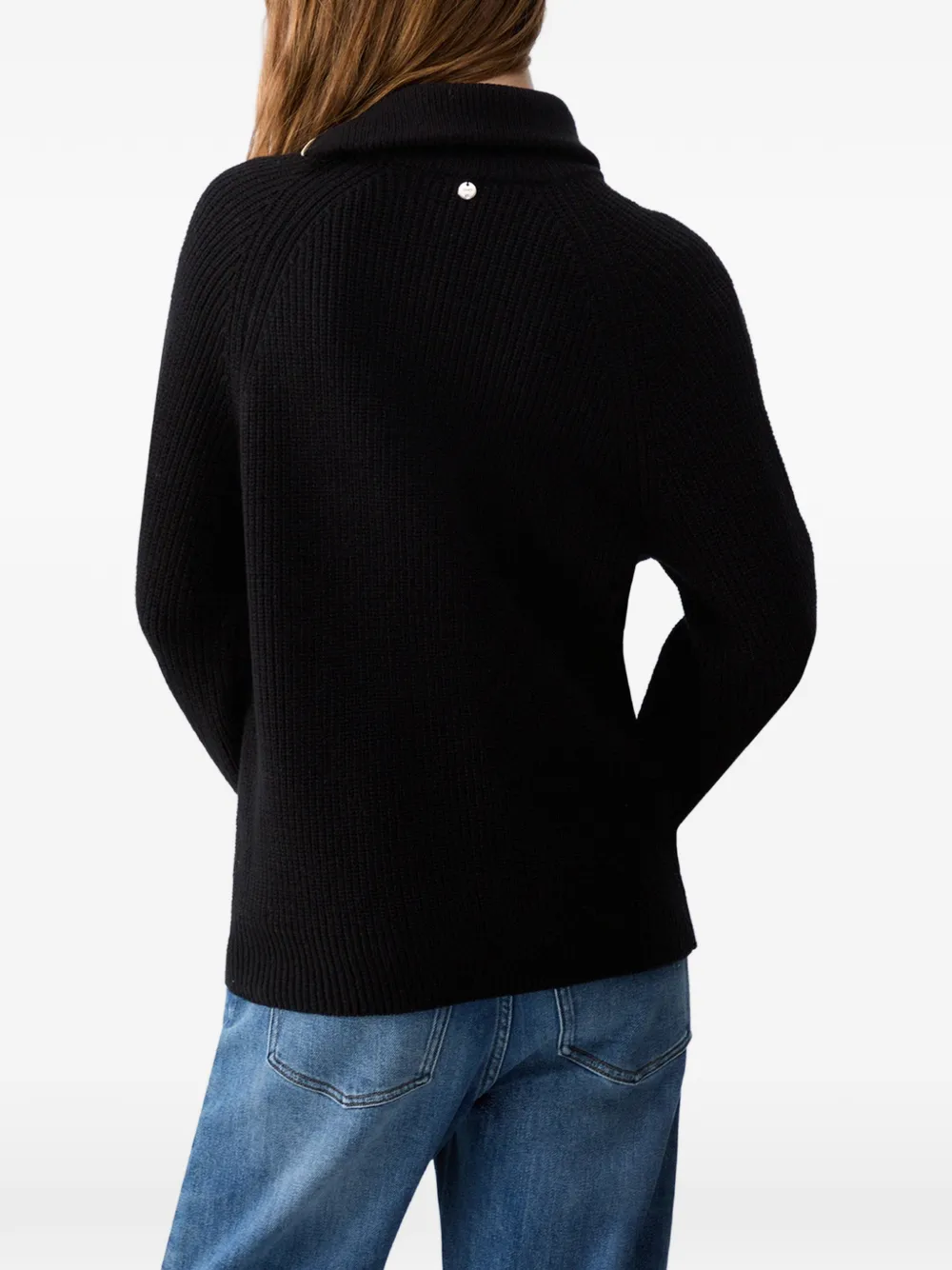 LIU JO wool blend sweater with zip Zwart