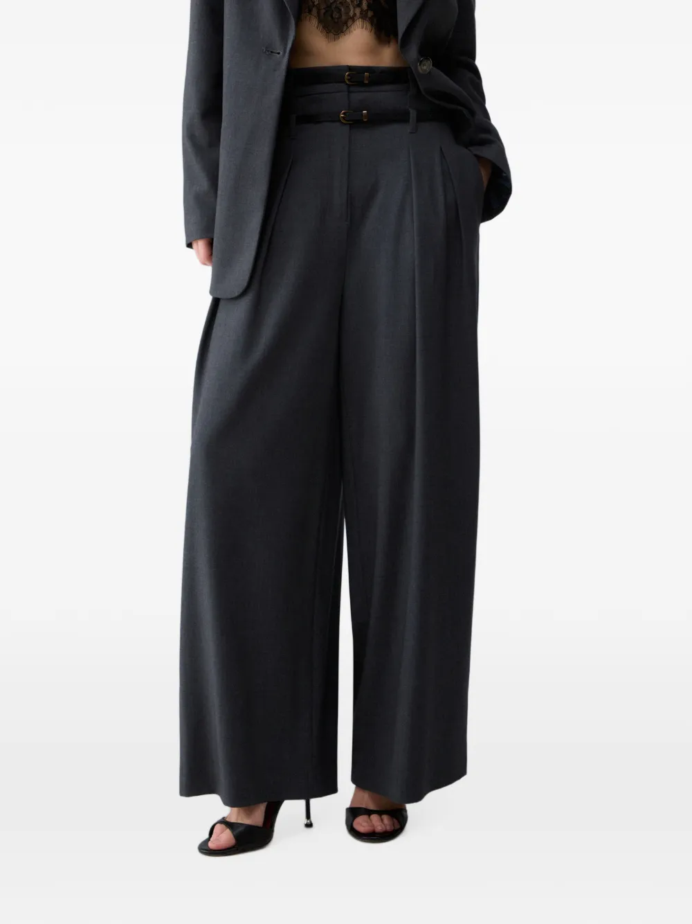 LIU JO Flanellen flared broek Groen